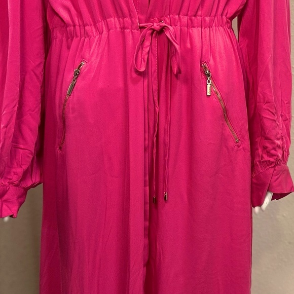ICONIC London Vibrant Pink Long Sleeve Dress - Picture 10 of 11